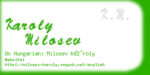 karoly milosev business card